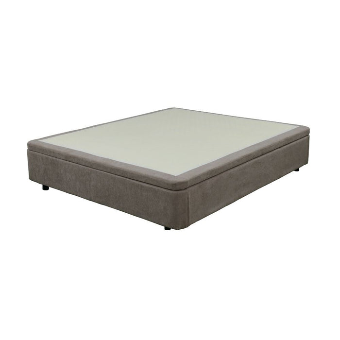 Letto matrimoniale Sommier con contenitore in tessuto taupe 162x192x39H – Praticità compatta