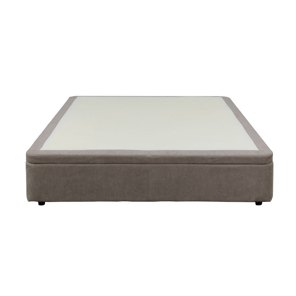 Letto matrimoniale Sommier con contenitore in tessuto taupe 162x192x39H – Praticità compatta