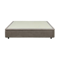 Letto matrimoniale Sommier con contenitore in tessuto taupe 162x192x39H – Praticità compatta