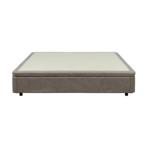 Letto matrimoniale Sommier con contenitore in tessuto taupe 162x192x39H – Praticità compatta