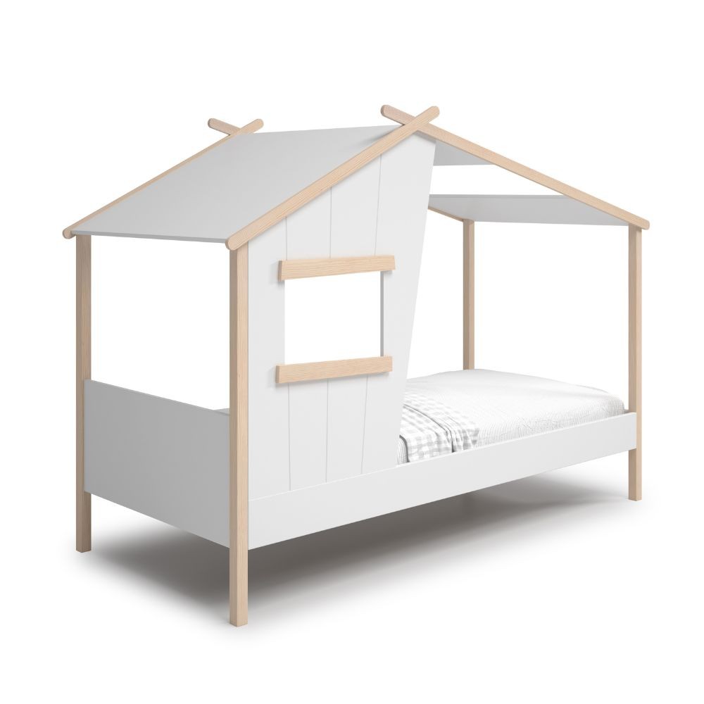 Letto singolo a casetta Luba in legno massiccio – Un rifugio incantato per i sogni del tuo bambino