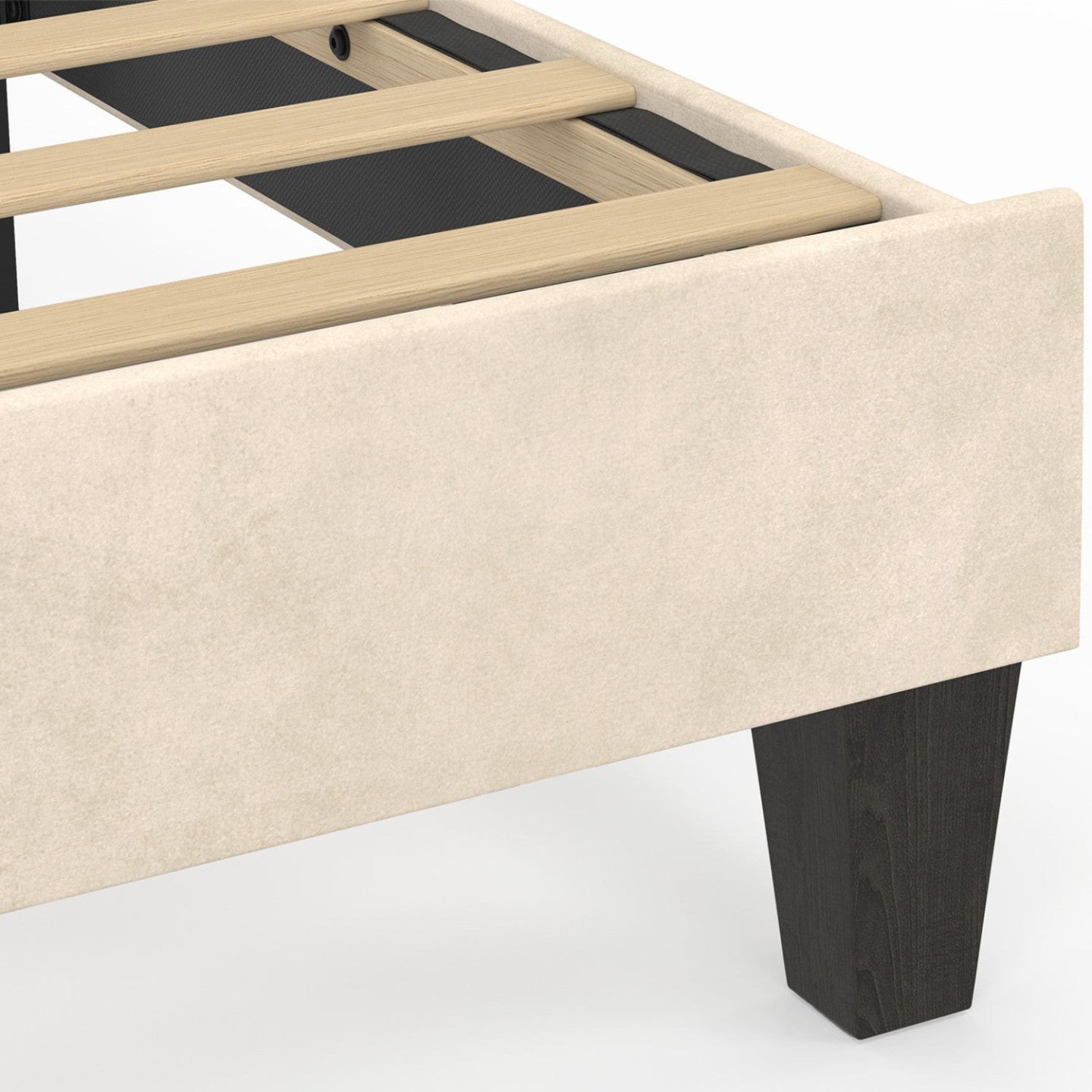 IDMarket - Letto singolo a conchiglia AMANDA 90 x 190 cm con base in velluto beige