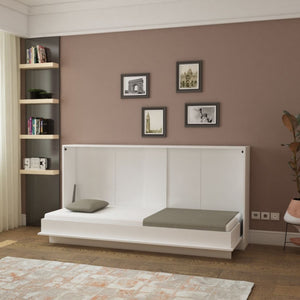 Letto singolo a scomparsa Life con apertura orizzontale bianco