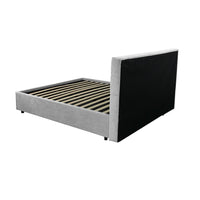 Letto singolo con contenitore Ascoli 102x210x110H tessuto Enjoy grigio