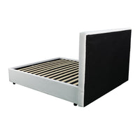 Letto singolo con contenitore Ascoli 102x210x124H ecopelle colore bianco