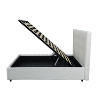 Letto singolo con contenitore Ascoli 102x210x124H ecopelle colore bianco