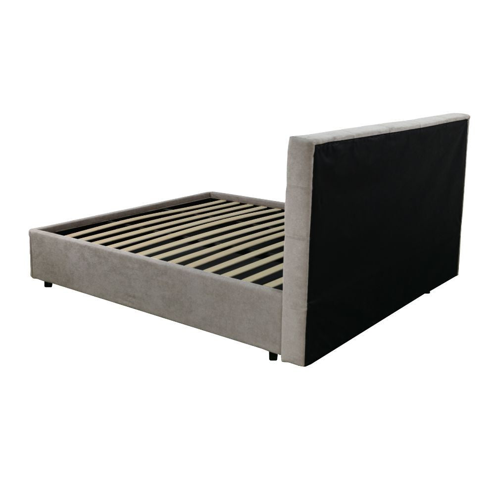 Letto singolo con contenitore Ascoli 102x210x124H tessuto Enjoy tortora