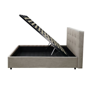 Letto singolo con contenitore Ascoli 102x210x124H tessuto Enjoy tortora