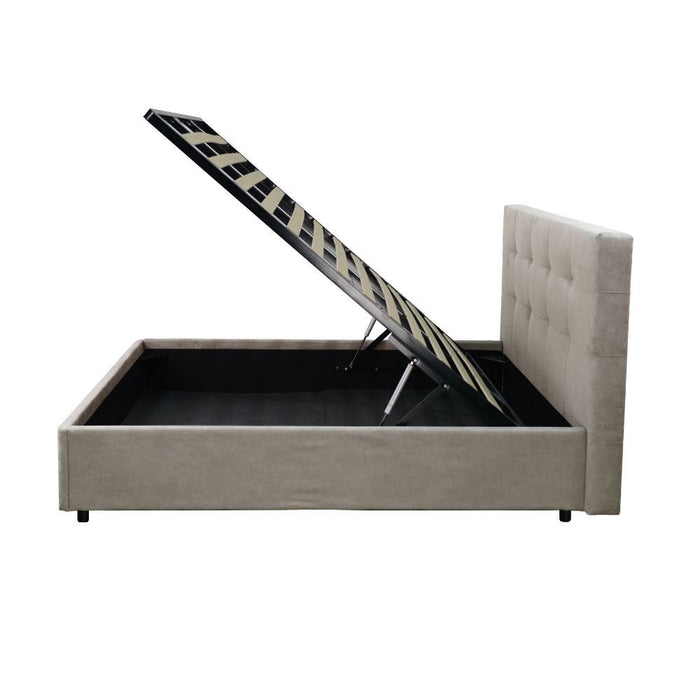 Letto singolo con contenitore Ascoli 102x210x124H tessuto Enjoy tortora