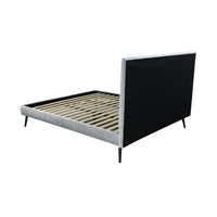 Letto singolo con rete inclusa Stiletto tessuto grigio chiaro