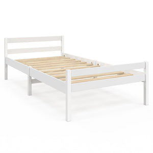 IDMarket - Letto singolo HARPER 90 x 190 cm con base in legno bianco