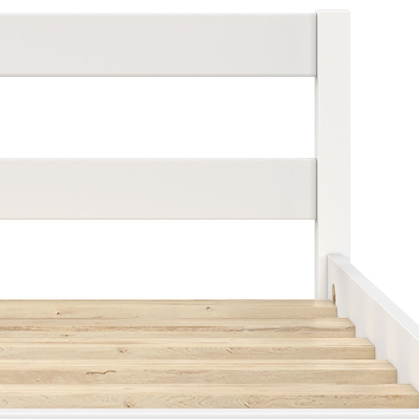 IDMarket - Letto singolo HARPER 90 x 190 cm con base in legno bianco