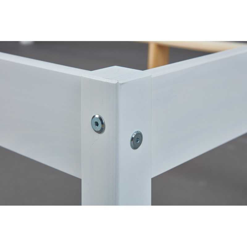 Letto singolo Inter Link 140x190 cm in pino tinto bianco