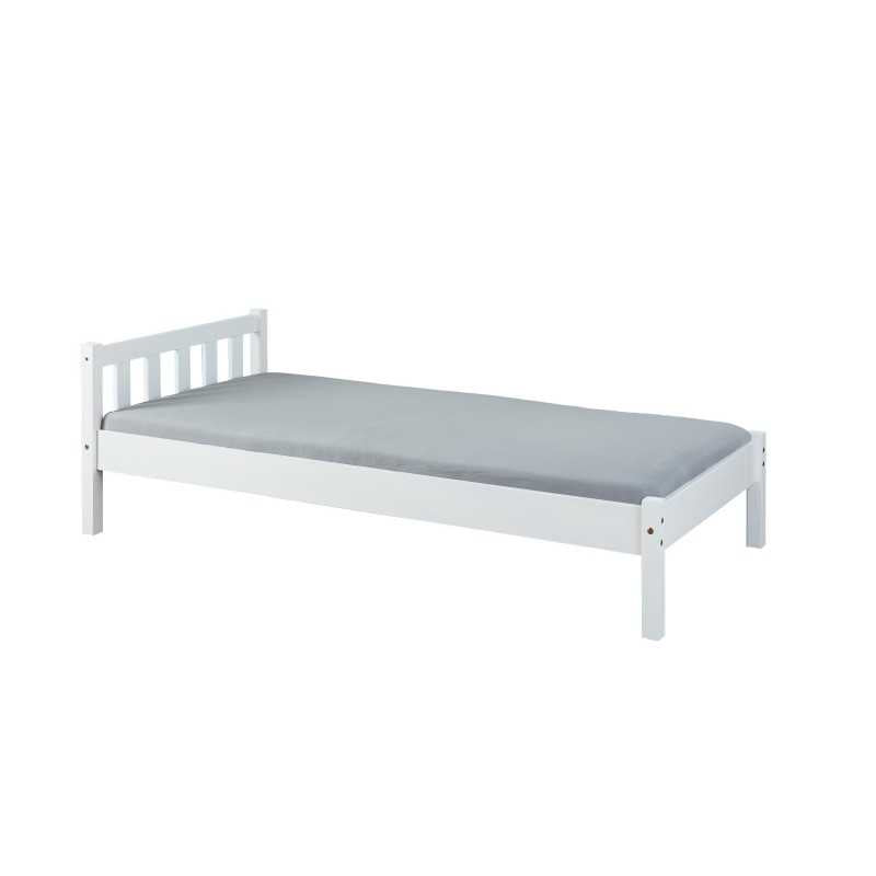 Letto singolo Inter Link 90x190 in pino tinto bianco