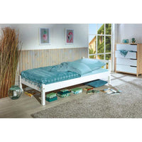Letto singolo Inter Link 90x190 in pino tinto bianco