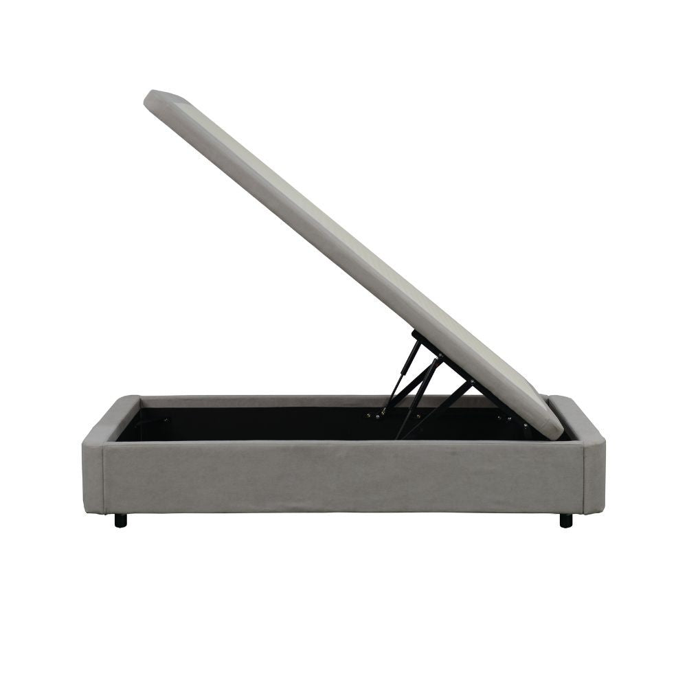 Letto singolo Sommier con contenitore in tessuto grigio 82x192x39H – Praticità compatta