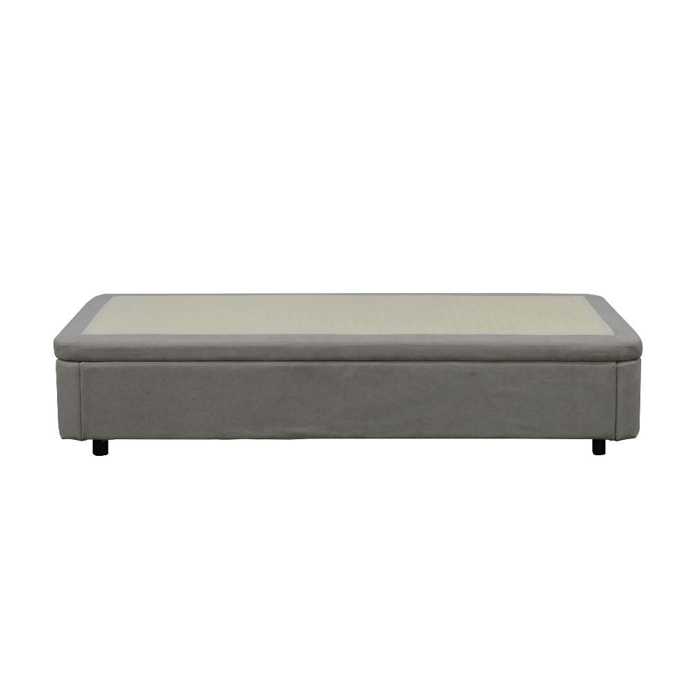 Letto singolo Sommier con contenitore in tessuto grigio 82x192x39H – Praticità compatta