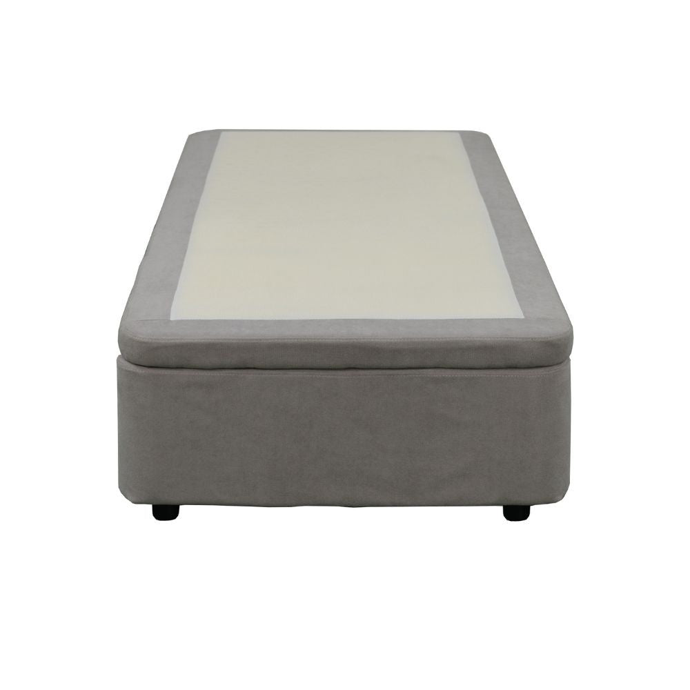 Letto singolo Sommier con contenitore in tessuto grigio 82x192x39H – Praticità compatta