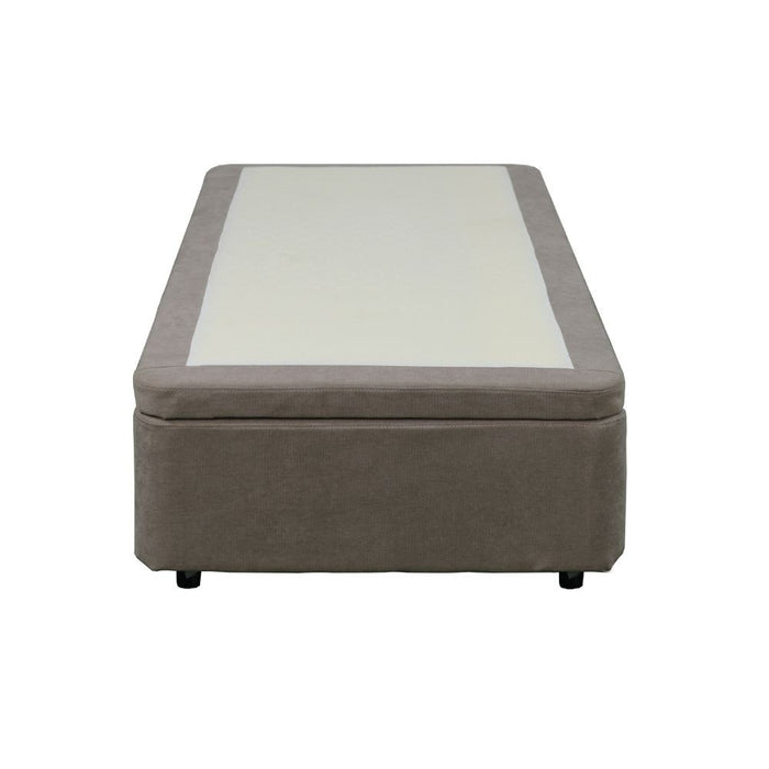 Letto singolo Sommier con contenitore in tessuto taupe 82x192x39H – Praticità compatta