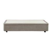 Letto singolo Sommier con contenitore in tessuto taupe 82x192x39H – Praticità compatta