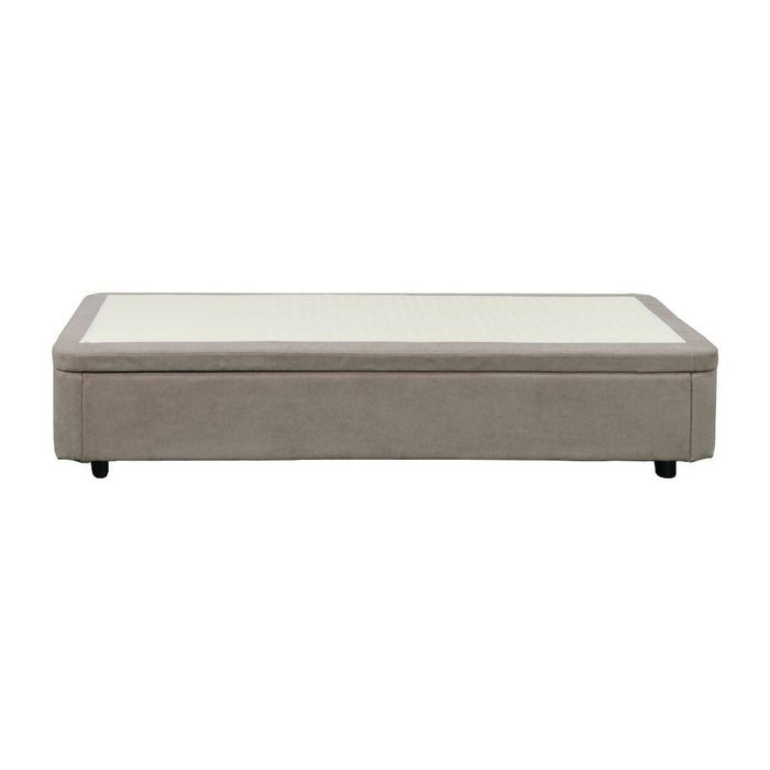Letto singolo Sommier con contenitore in tessuto taupe 82x192x39H – Praticità compatta