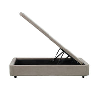 Letto singolo Sommier con contenitore in tessuto taupe 82x192x39H – Praticità compatta