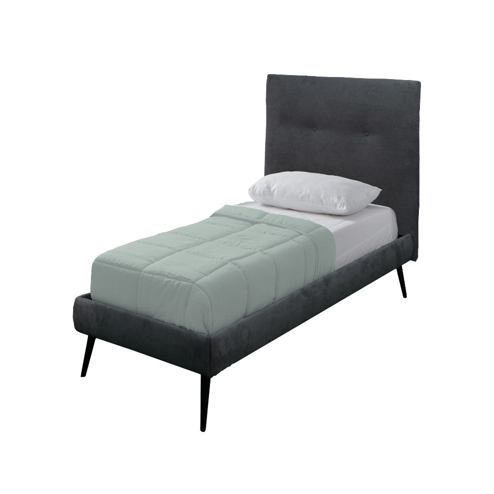 Letto singolo con rete inclusa Stiletto tessuto colore ash grigio