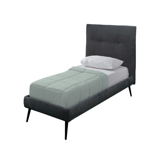 Letto singolo con rete inclusa Stiletto tessuto colore ash grigio