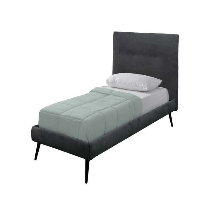 Letto singolo con rete inclusa Stiletto tessuto colore ash grigio