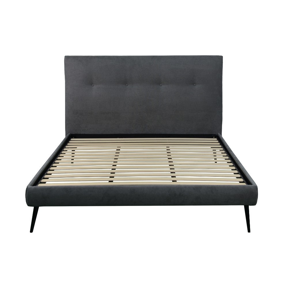 Letto singolo con rete inclusa Stiletto tessuto colore ash grigio