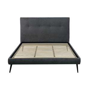 Letto singolo con rete inclusa Stiletto tessuto colore ash grigio