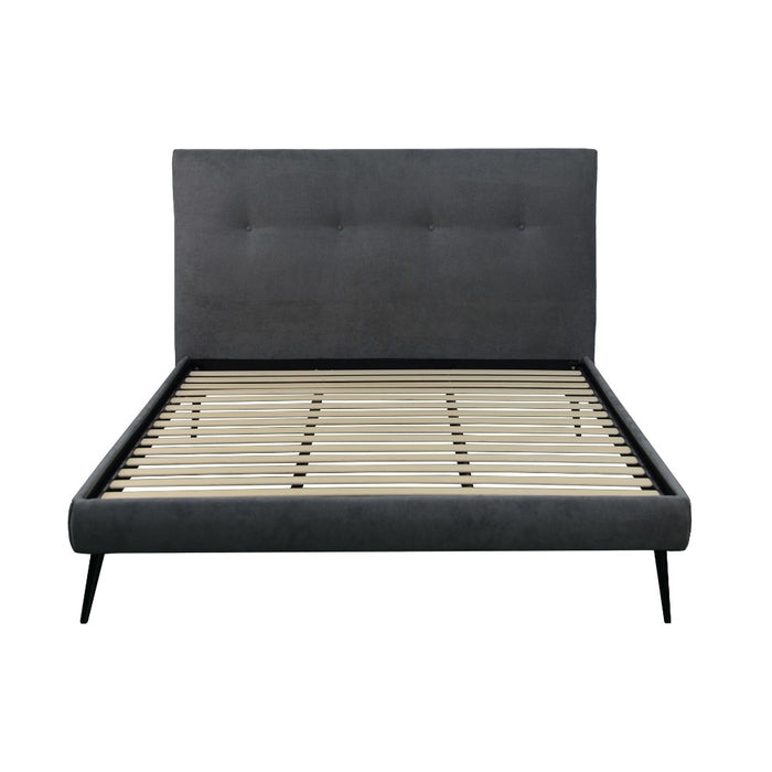 Letto singolo con rete inclusa Stiletto tessuto colore ash grigio