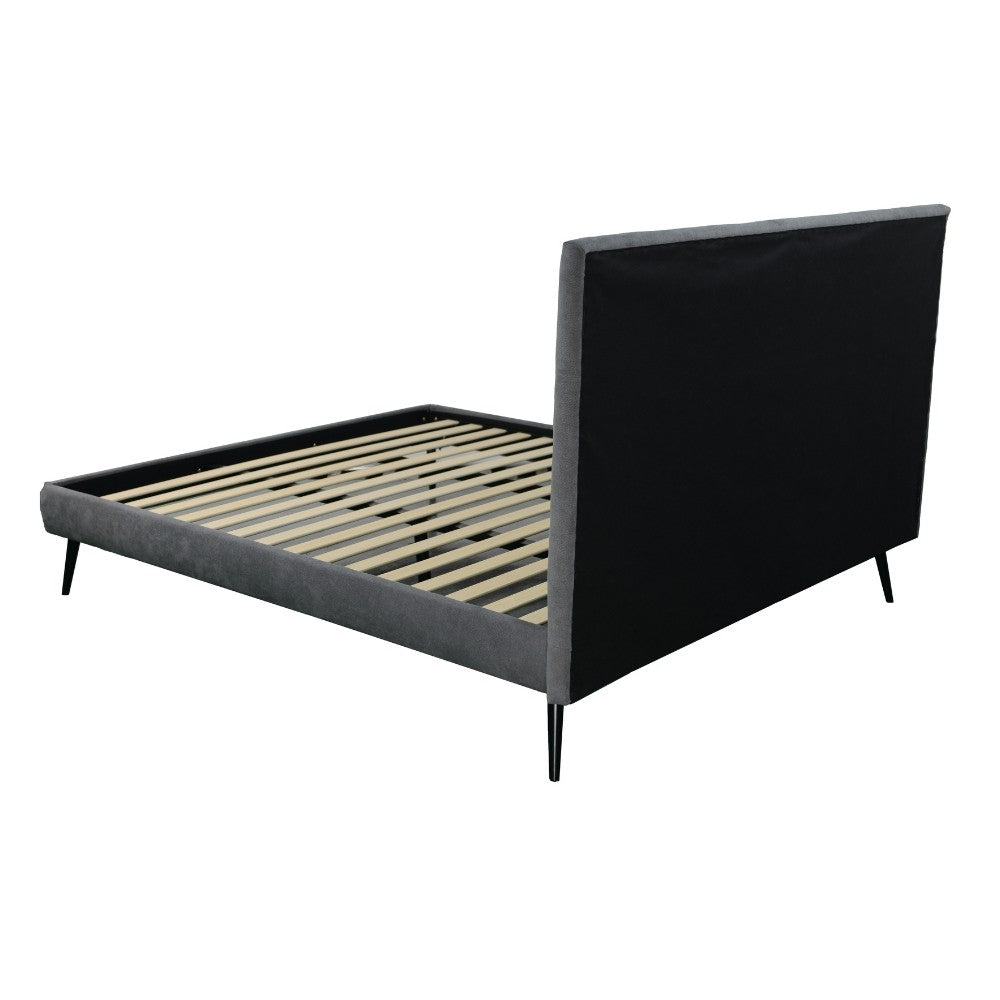 Letto singolo con rete inclusa Stiletto tessuto colore ash grigio