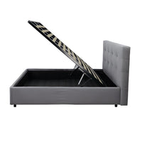 Letto una piazza e mezza con contenitore Ascoli 142x210x124H tessuto Enjoy colore grigio