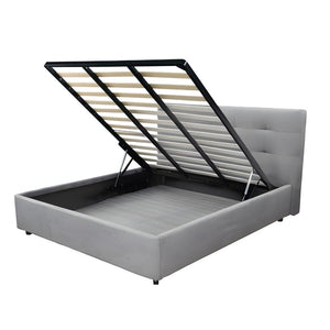 Letto una piazza e mezza con contenitore Ascoli 142x210x124H tessuto Enjoy colore grigio