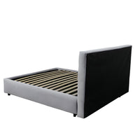 Letto una piazza e mezza con contenitore Ascoli 142x210x124H tessuto Enjoy colore grigio