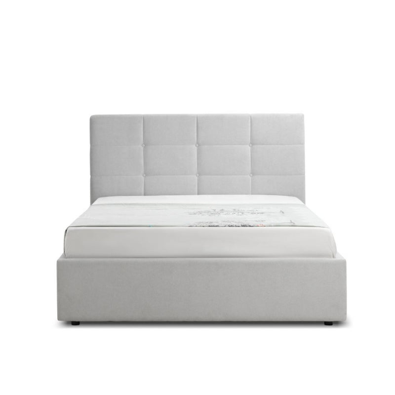 Letto una piazza e mezza con contenitore Napoli grigio Soro 90