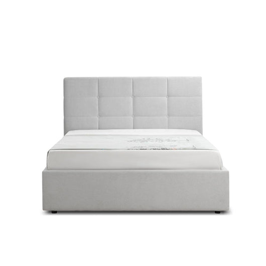 Letto una piazza e mezza con contenitore Napoli tessuto colore grigio