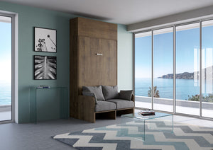 Letto 120 Sofà Kentaro Noce con pensile vasistas