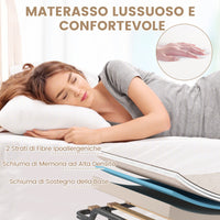 Lettino con ruote materasso in memory foam e capacit¨¤ di 120kg-Letto pieghevole con struttura metallica Beige