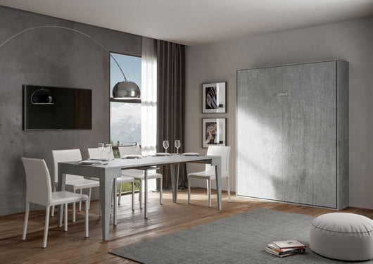 Letto matrimoniale Kentaro verticale a scomparsa Cemento