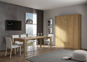 Letto matrimoniale Kentaro verticale a scomparsa Quercia Natura