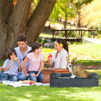 Letto per animali in schiuma di memoria con poggiatesta e copertura rimovibile, Letto ortopedico per cani Grigio-Casette e lettini