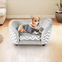 Letto morbido per cani e gatti con cuscino morbido imbottito, Poltrona per cani in velluto morbido Grigio e Bianco-Casette e lettini