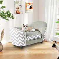 Letto morbido per cani e gatti con cuscino morbido imbottito, Poltrona per cani in velluto morbido Grigio e Bianco-Casette e lettini