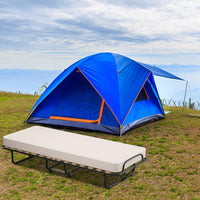 Letto pieghevole con materasso in memory foam struttura resistente e 4 ruote girevoli-Lettino per casa ufficio