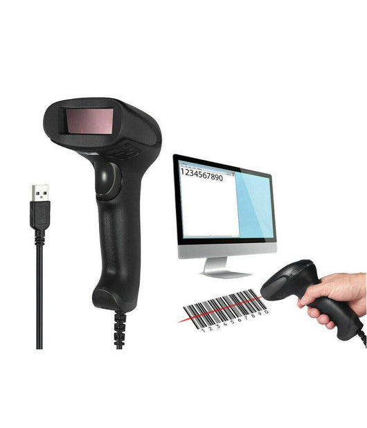 Lettore Codice A Barre Barcode Scanner Con Cavo Usb Pistola Laser Q-a202         