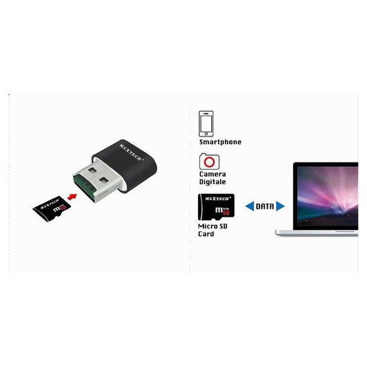 Lettore Di Scheda Usb2.0 / Micro Sd Card Adattatore 480mbps Pc Notebook Lto-sm01         