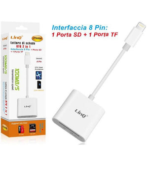 Lettore Di Schede Memory Card Otg 2in1 Interfaccia Lightning Micro-sd/tf Ith498         