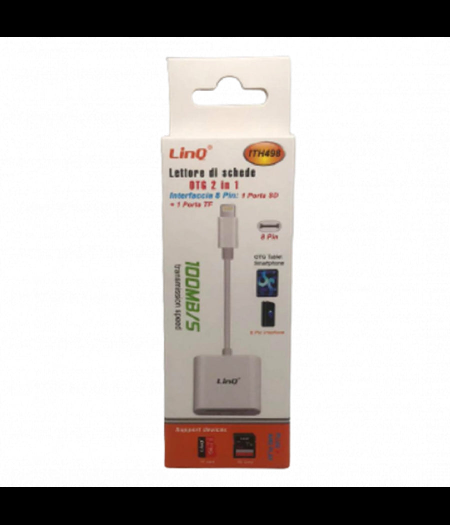 Lettore Di Schede Memory Card Otg 2in1 Interfaccia Lightning Micro-sd/tf Ith498         
